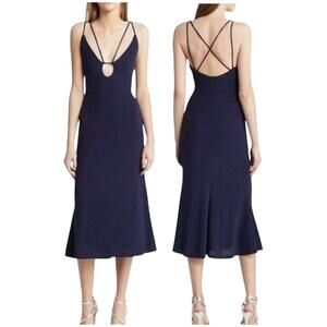 misha cary faux-leather midi dress Misha Vegan Leather Guipure Midi Dress main image 0